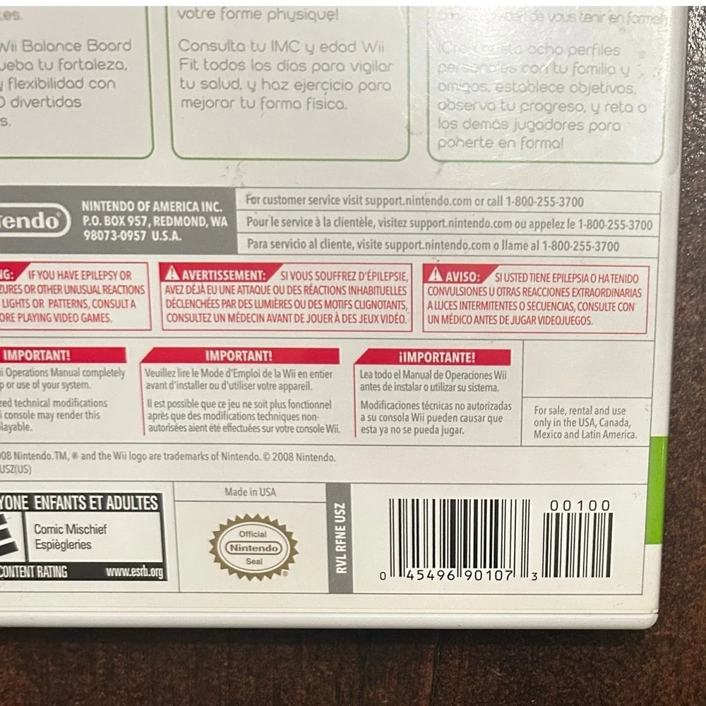 Nintendo Wii Fit Video Game 2007‎ Case Manual Fitness Balance Training Exercise